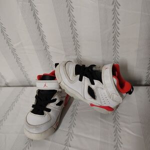 Nike-Air Jordans- Kids White and Red Sneakers